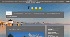 Desktop Screenshot of ferienwohnungen-annette.de